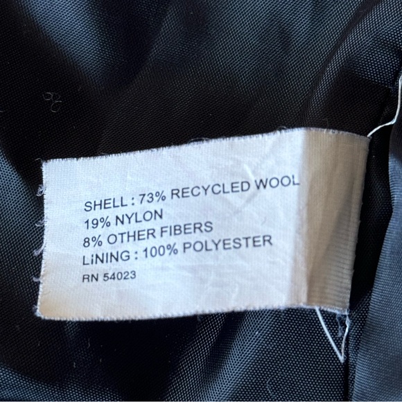 73% Wool Vintage Grey & Black Stripped Gap Pea Coat/Blazer - Picture 10 of 10